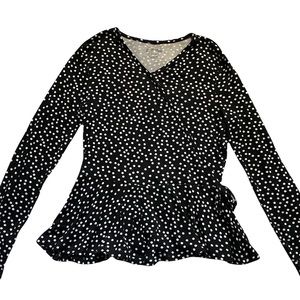 Girl’s Long Sleeve Polka Dot Top